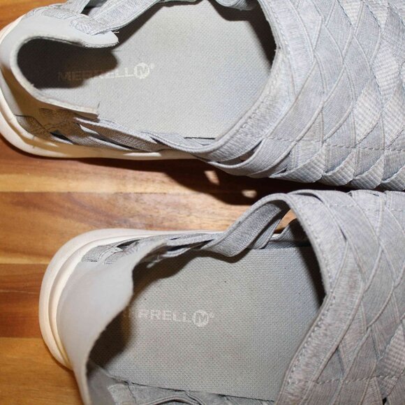 Gray Casual Stretch Weave Merrell Slip Ons - Sz 9 - Picture 5 of 7
